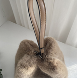 Faux Rabbit Fur Bucket Bag