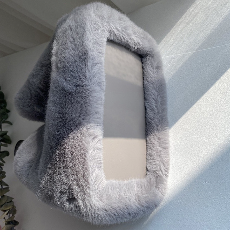 Faux Rabbit Fur Bucket Bag