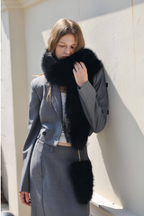 Plush Statement Scarf - Black