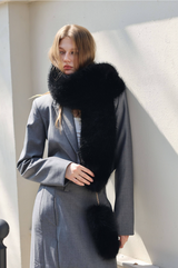 Plush Statement Scarf - Black