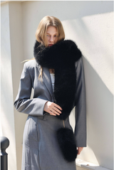 Plush Statement Scarf - Black
