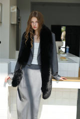 Plush Statement Scarf - Black