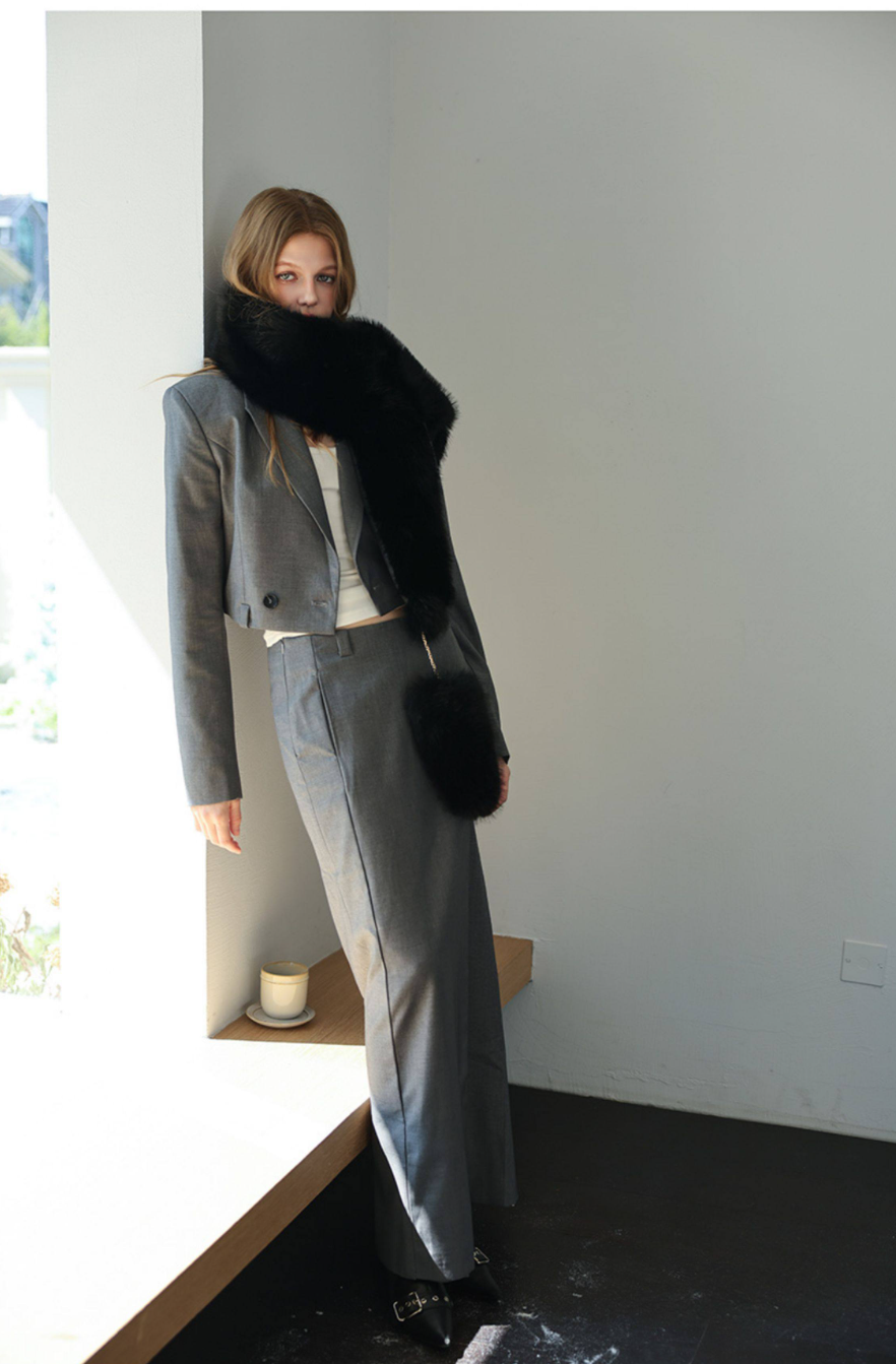 Plush Statement Scarf - Black