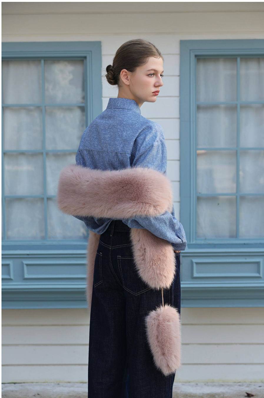 Plush Statement Scarf - Flamingo