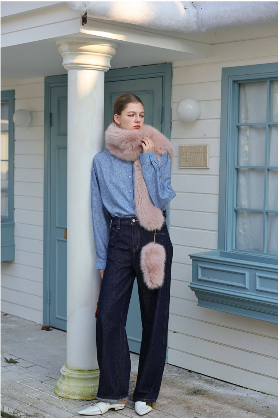 Plush Statement Scarf - Flamingo