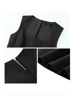 Structured Sleeveless Mini Dress - Black