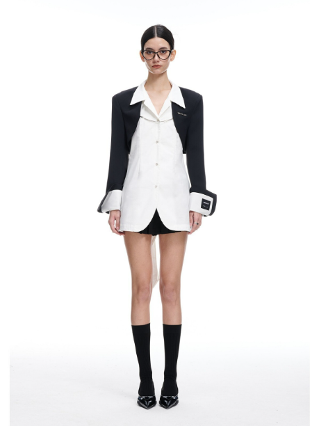 Black White Shirt Suit