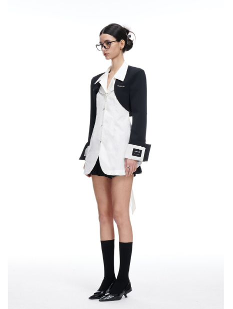 Black White Shirt Suit