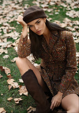 Plaid Tweed Jacket / Skirt